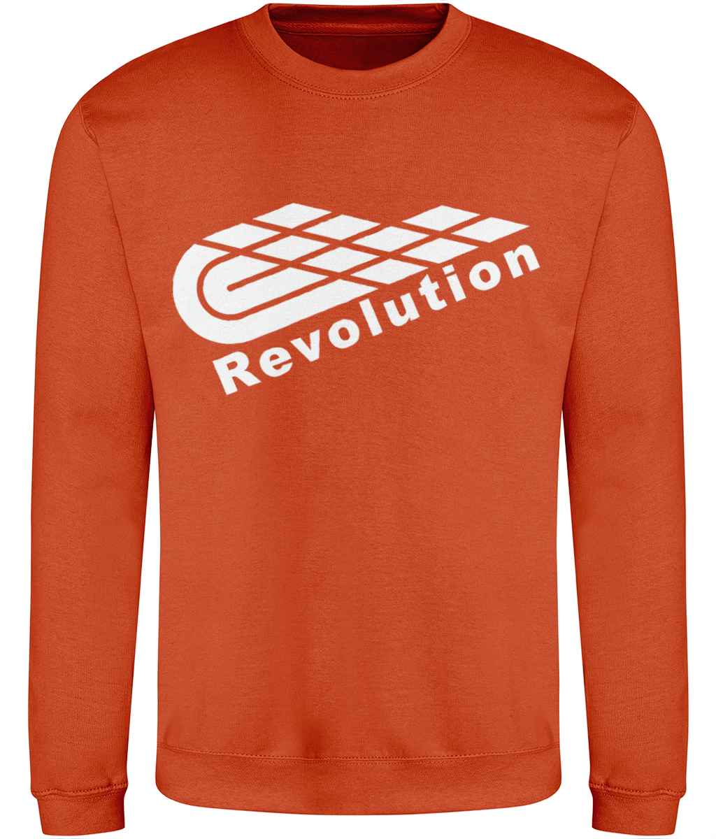 Revolution: Just Classic Adult Unisex Sweatshirt JH030 L-White Logo: (Other Colour-Variants available)