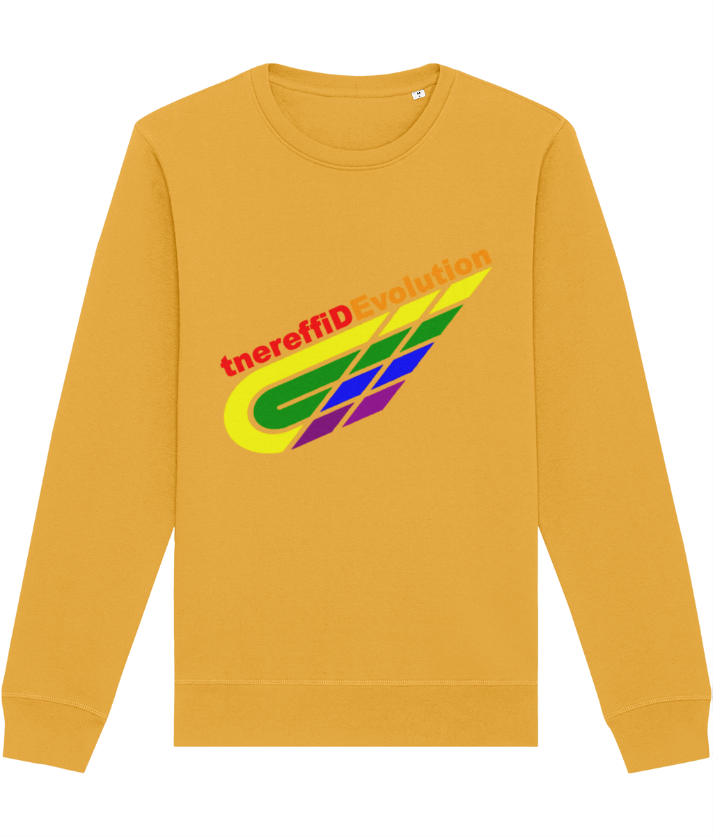 Different Evolution: Eco Roller Adult Unisex Sweatshirt SX137 L-Rainbow Logo2: (Other Colour-Variants available)