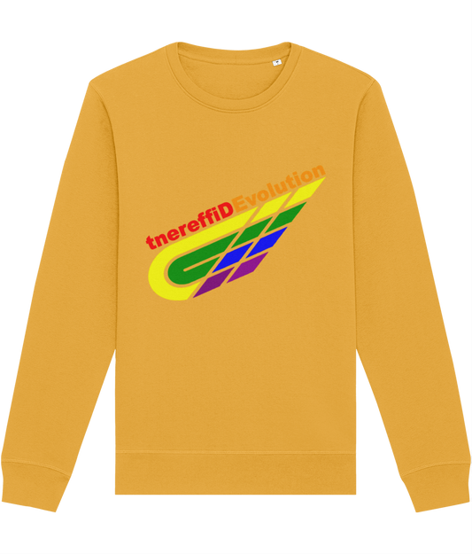 Different Evolution: Eco Roller Adult Unisex Sweatshirt SX137 L-Rainbow Logo2: (Other Colour-Variants available)