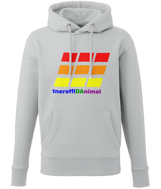 Different Animal: Eco Men Hoodie / Adult Unisex Hoodie AM001 L-Rainbow Logo2: (Other Colour-Variants available)