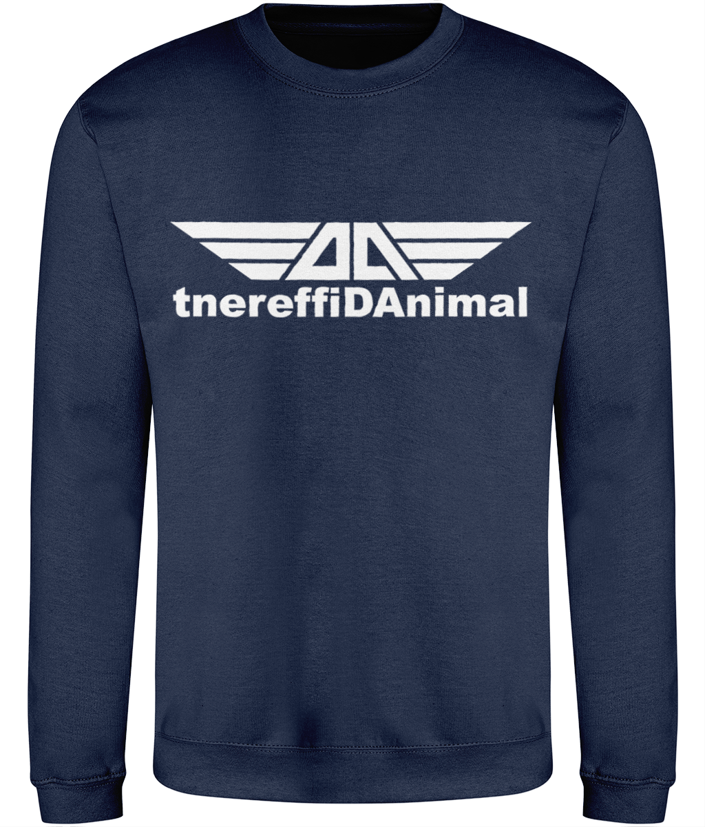 Different Animal: Just Classic Adult Unisex Sweatshirt JH030 L-White Logo1: (Other Colour-Variants available)