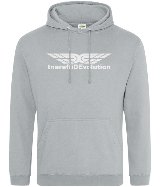 Different Evolution: College Adult Unisex Hoodie JH001 L-White Logo1: (Other Colour-Variants available)