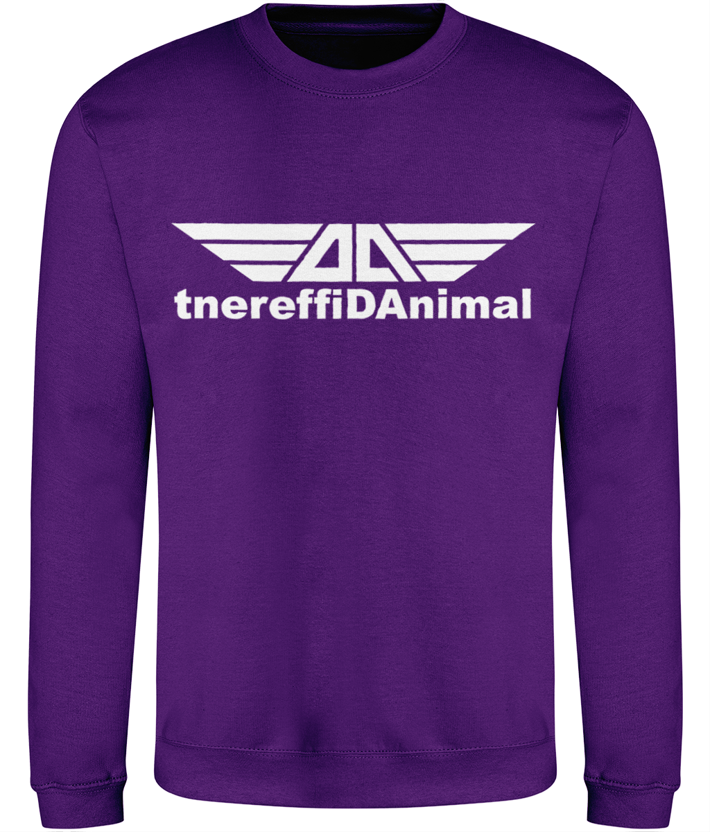 Different Animal: Just Classic Adult Unisex Sweatshirt JH030 L-White Logo1: (Other Colour-Variants available)