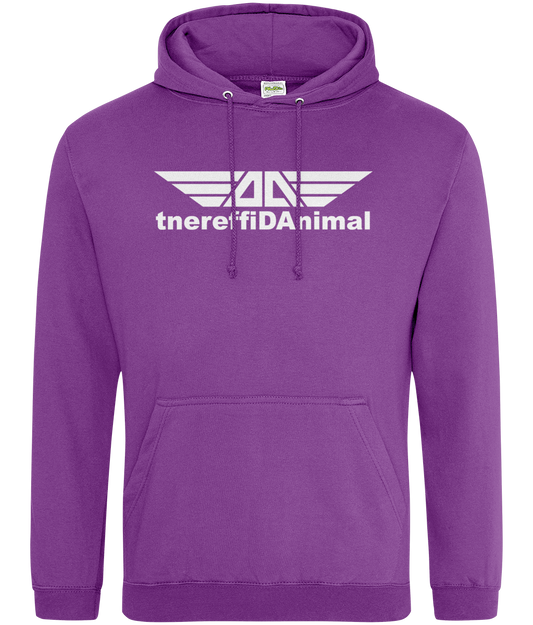 Different Animal: College Adult Unisex Hoodie JH001 L-White Logo1: (Other Colour-Variants available)