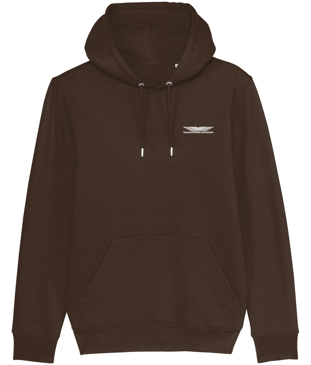 Different Evolution: Eco Cruiser Adult Unisex Hoodie SX005 S-White Logo1: (Other Colour-Variants available)