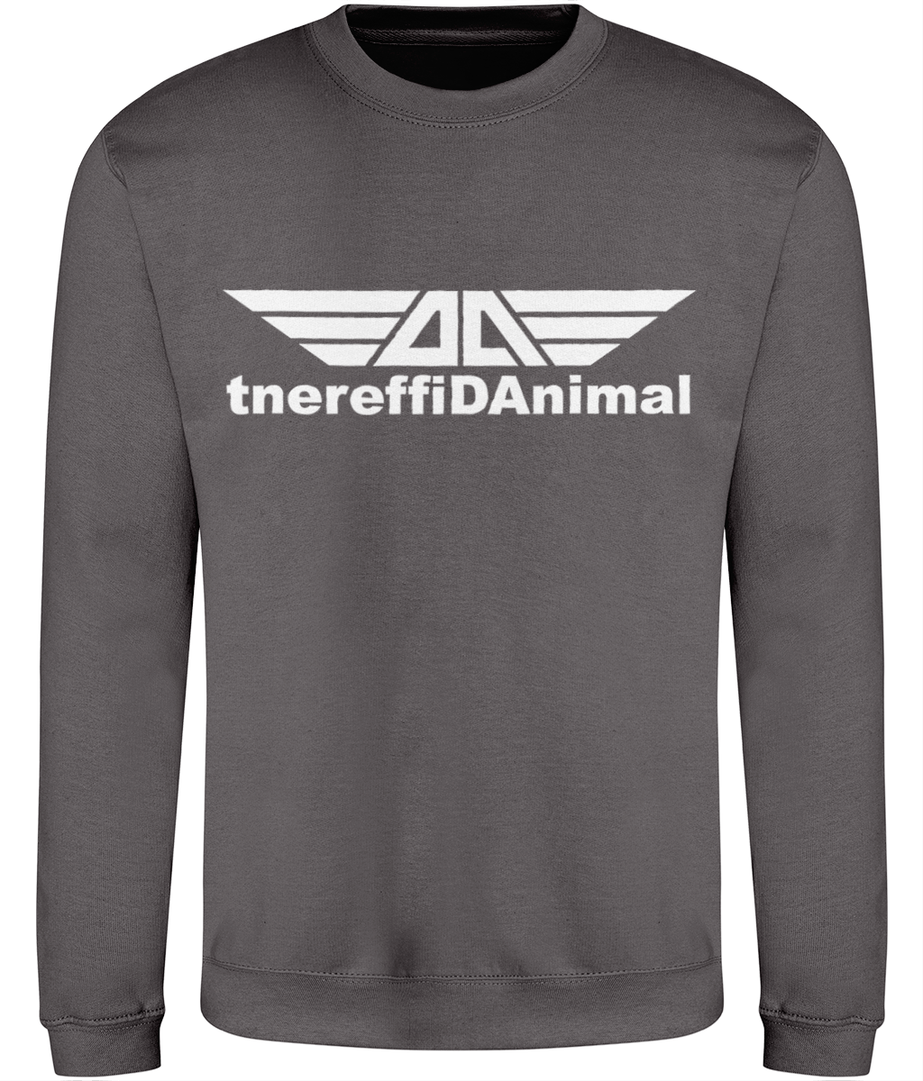 Different Animal: Just Classic Adult Unisex Sweatshirt JH030 L-White Logo1: (Other Colour-Variants available)