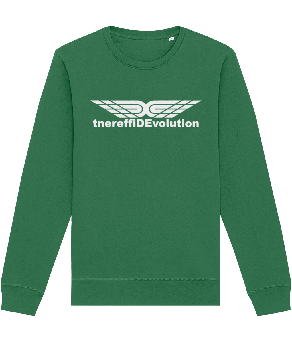 Different Evolution: Eco Roller Adult Unisex Sweatshirt SX137 L-White Logo1: (Other Colour-Variants available)