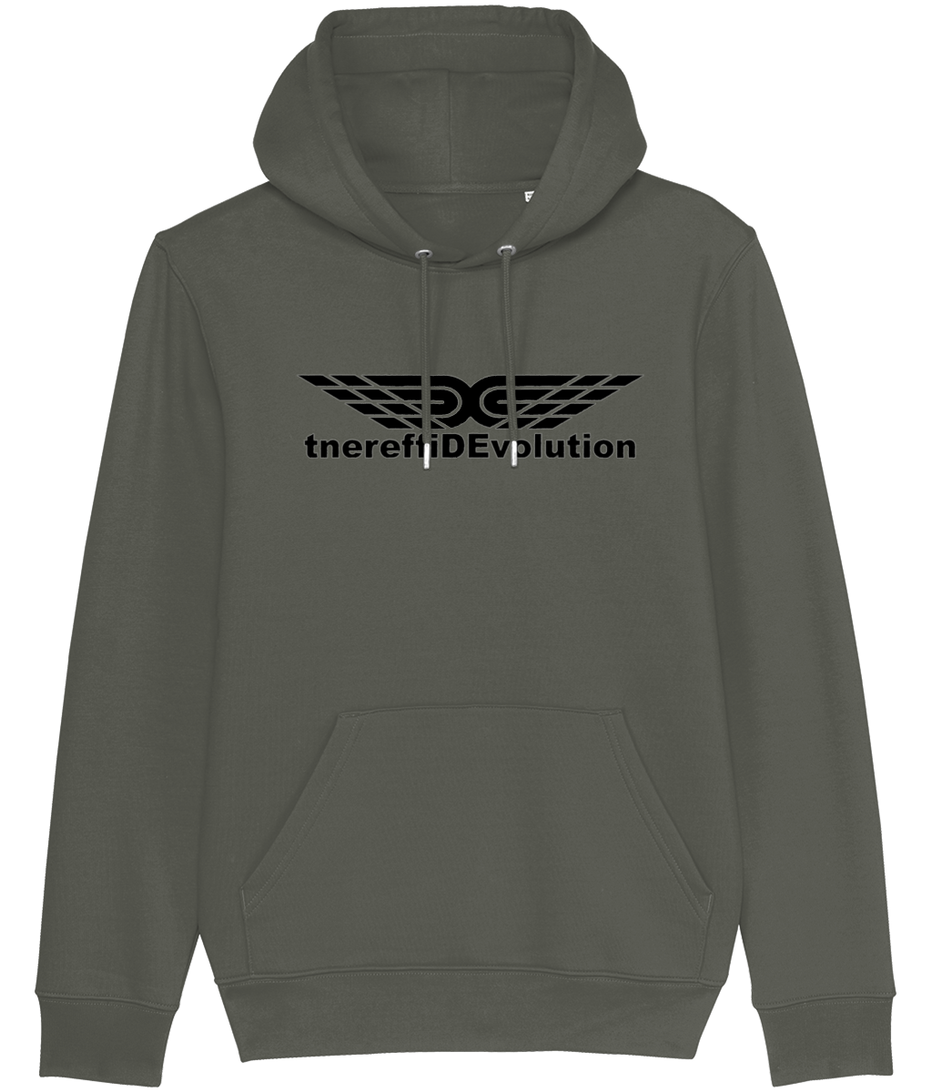 Different Evolution: Eco Cruiser Adult Unisex Hoodie SX005 L-Black Logo1: (Other Colour-Variants available)