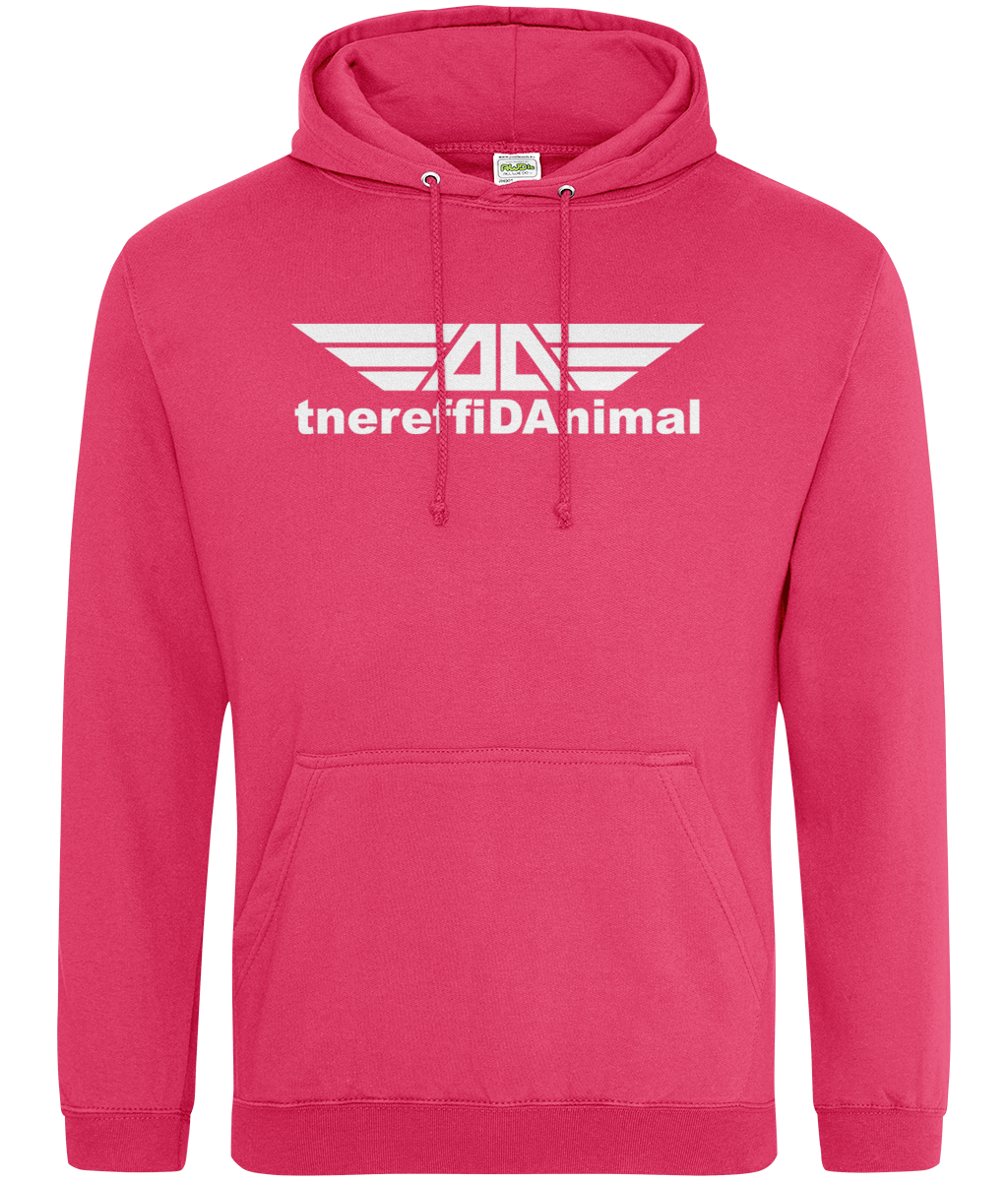 Different Animal: College Adult Unisex Hoodie JH001 L-White Logo1: (Other Colour-Variants available)