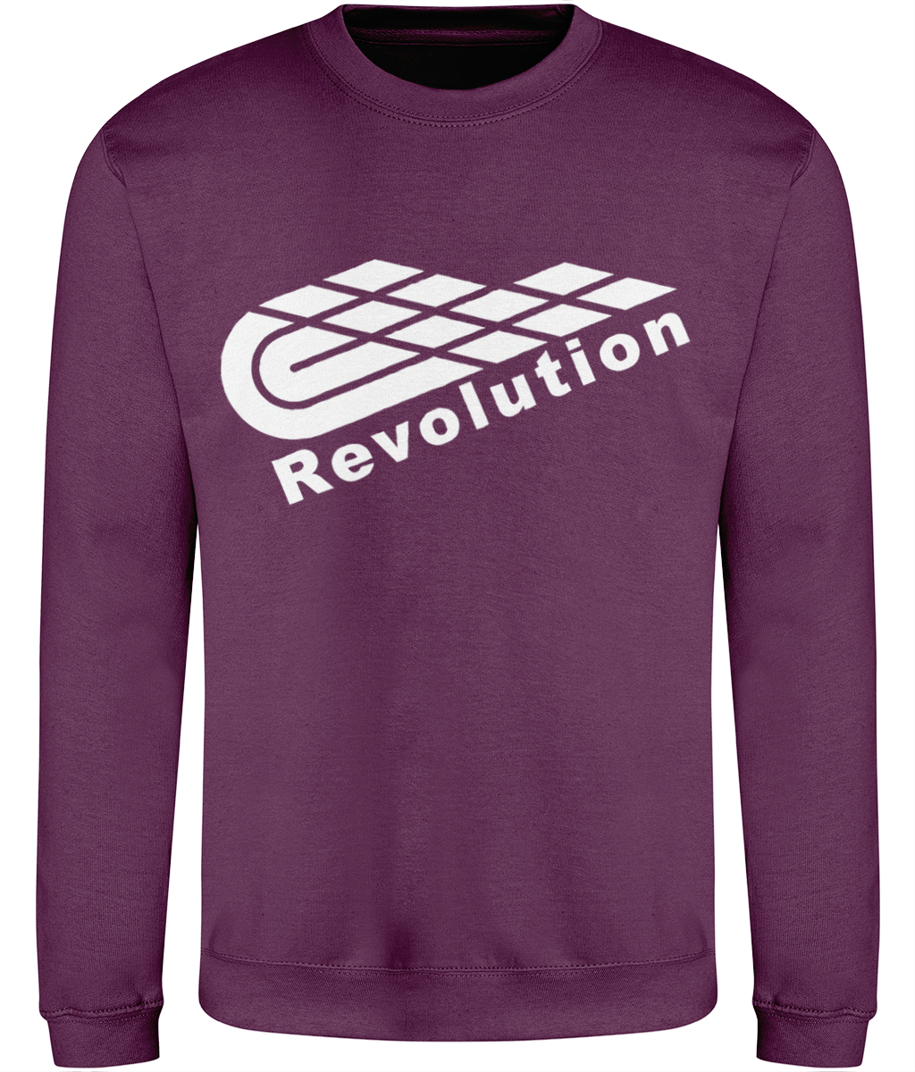 Revolution: Just Classic Adult Unisex Sweatshirt JH030 L-White Logo: (Other Colour-Variants available)