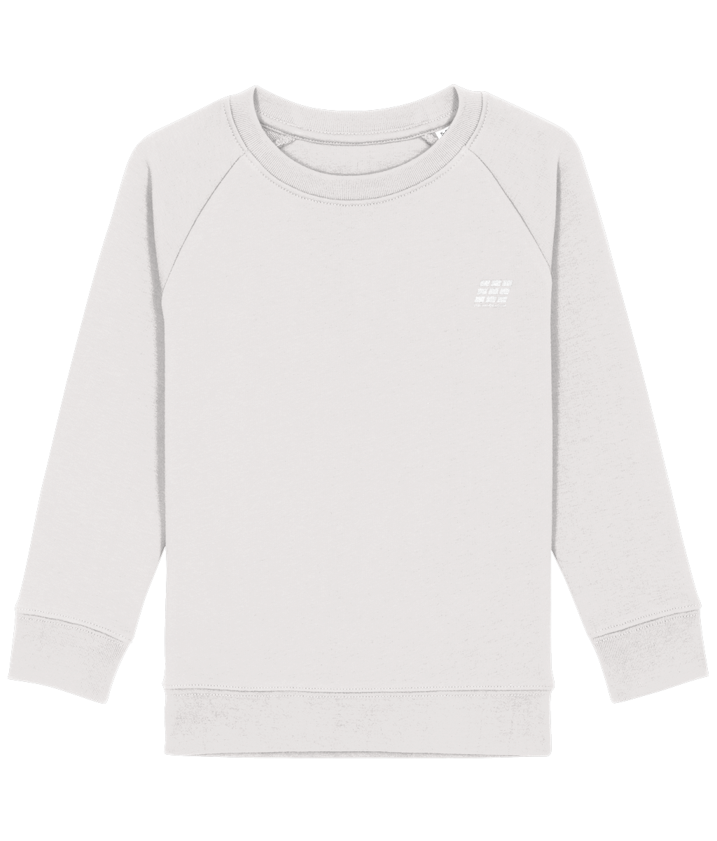 Different Animal: Eco Mini Scouter Kids Unisex Sweatshirt SX067 S-White Logo2: (Other Colour-Variants available)