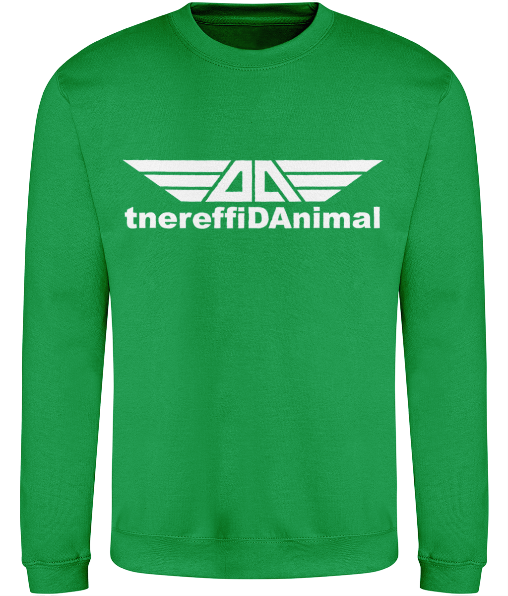 Different Animal: Just Classic Adult Unisex Sweatshirt JH030 L-White Logo1: (Other Colour-Variants available)