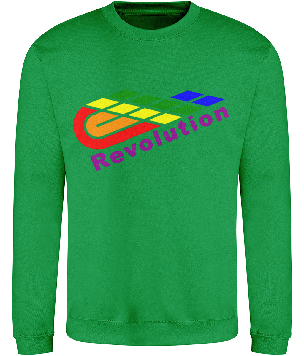 Revolution: Just Classic Adult Unisex Sweatshirt JH030 L-Rainbow Logo: (Other Colour-Variants available)