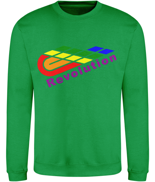 Revolution: Just Classic Adult Unisex Sweatshirt JH030 L-Rainbow Logo: (Other Colour-Variants available)