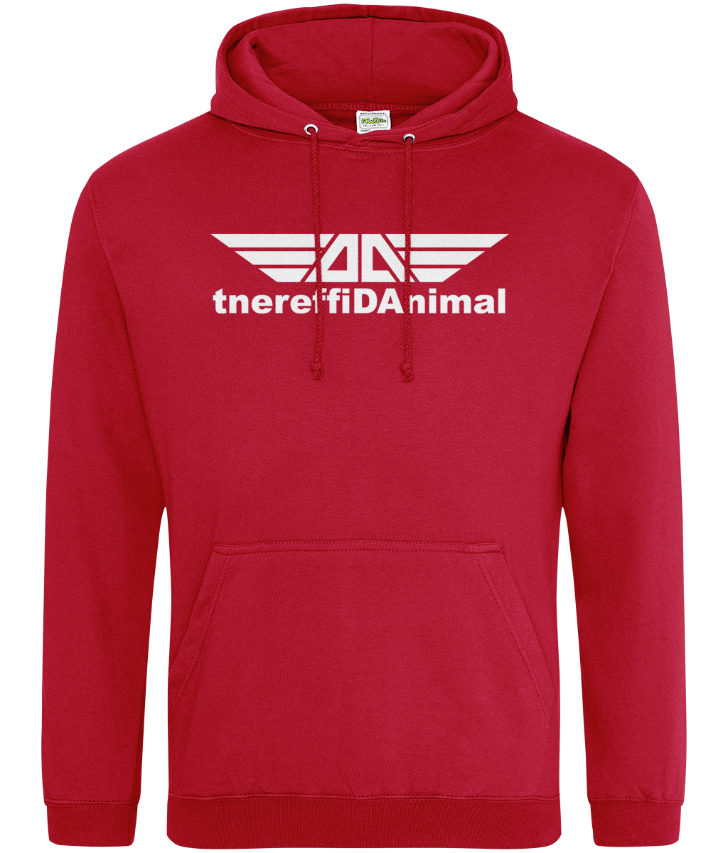 Different Animal: College Adult Unisex Hoodie JH001 L-White Logo1: (Other Colour-Variants available)