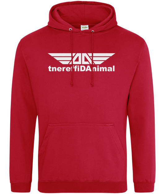 Different Animal: College Adult Unisex Hoodie JH001 L-White Logo1: (Other Colour-Variants available)