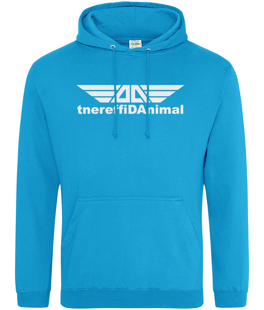 Different Animal: College Adult Unisex Hoodie JH001 L-White Logo1: (Other Colour-Variants available)