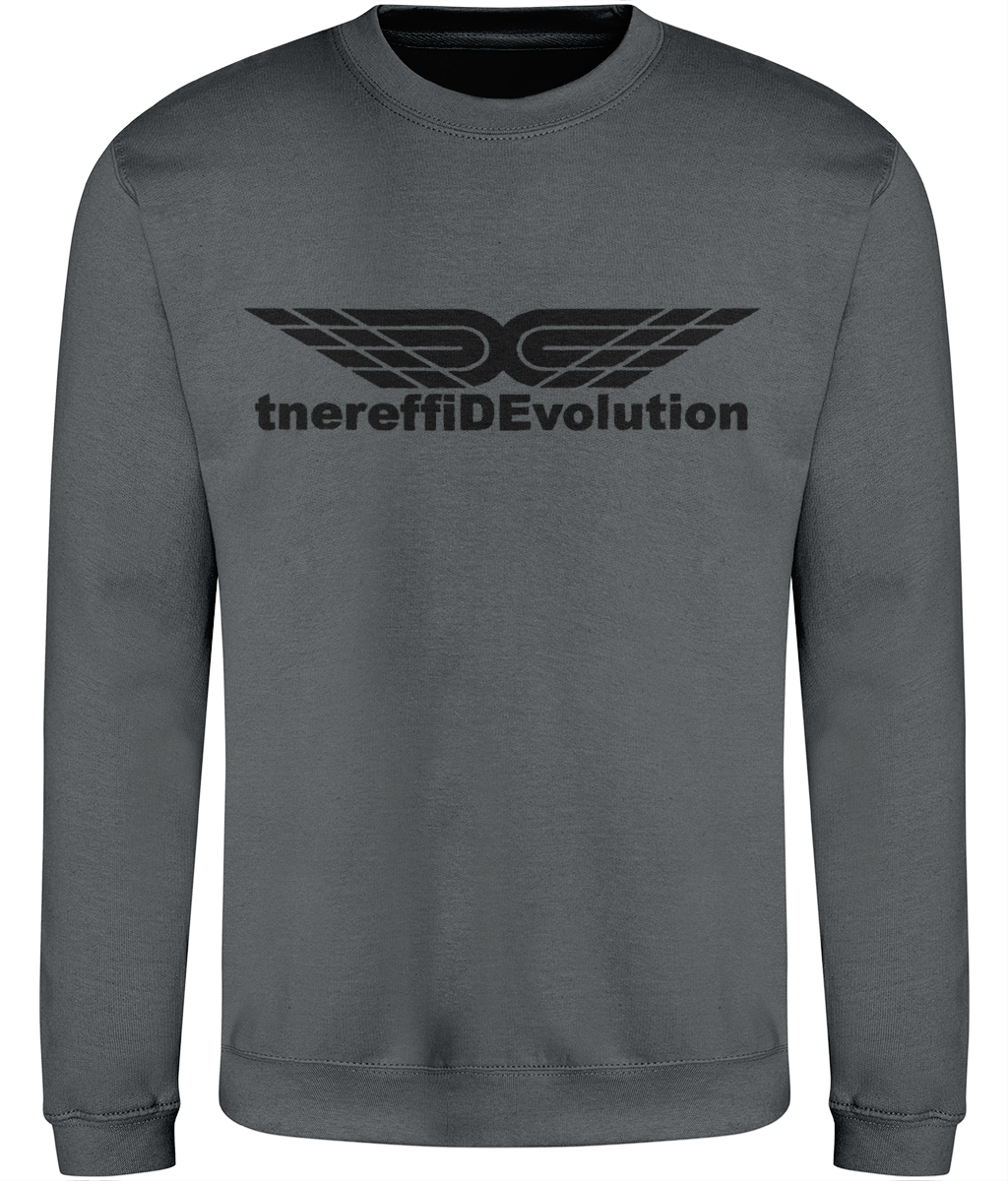 Different Evolution: Just Classic Adult Unisex Sweatshirt JH030 L-Black Logo1: (Other Colour-Variants available)