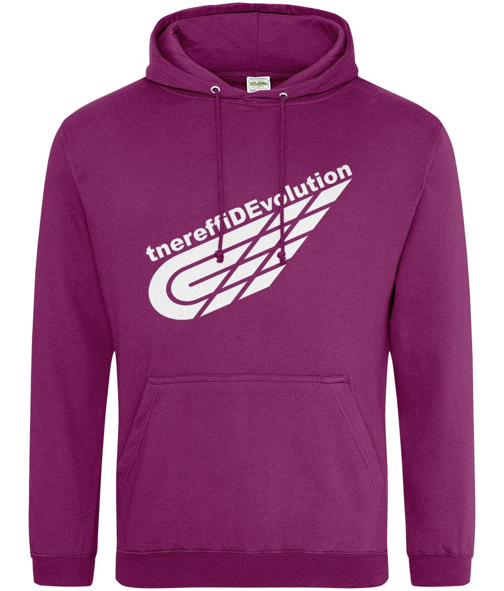 Different Evolution: College Adult Unisex Hoodie JH001 L-White Logo2: (Other Colour-Variants available)