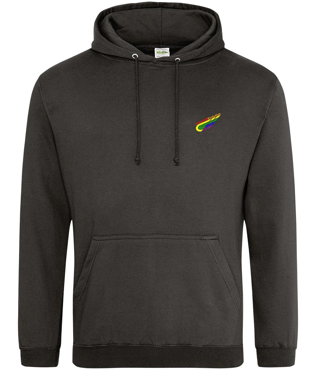 Different Evolution: College Adult Unisex Hoodie JH001 S-Rainbow Logo2: (Other Colour-Variants available)