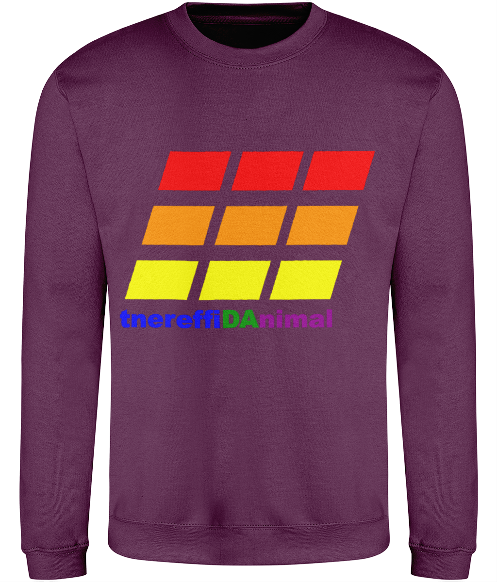 Different Animal: Just Classic Adult Unisex Sweatshirt JH030 L-Rainbow Logo2: (Other Colour-Variants available)