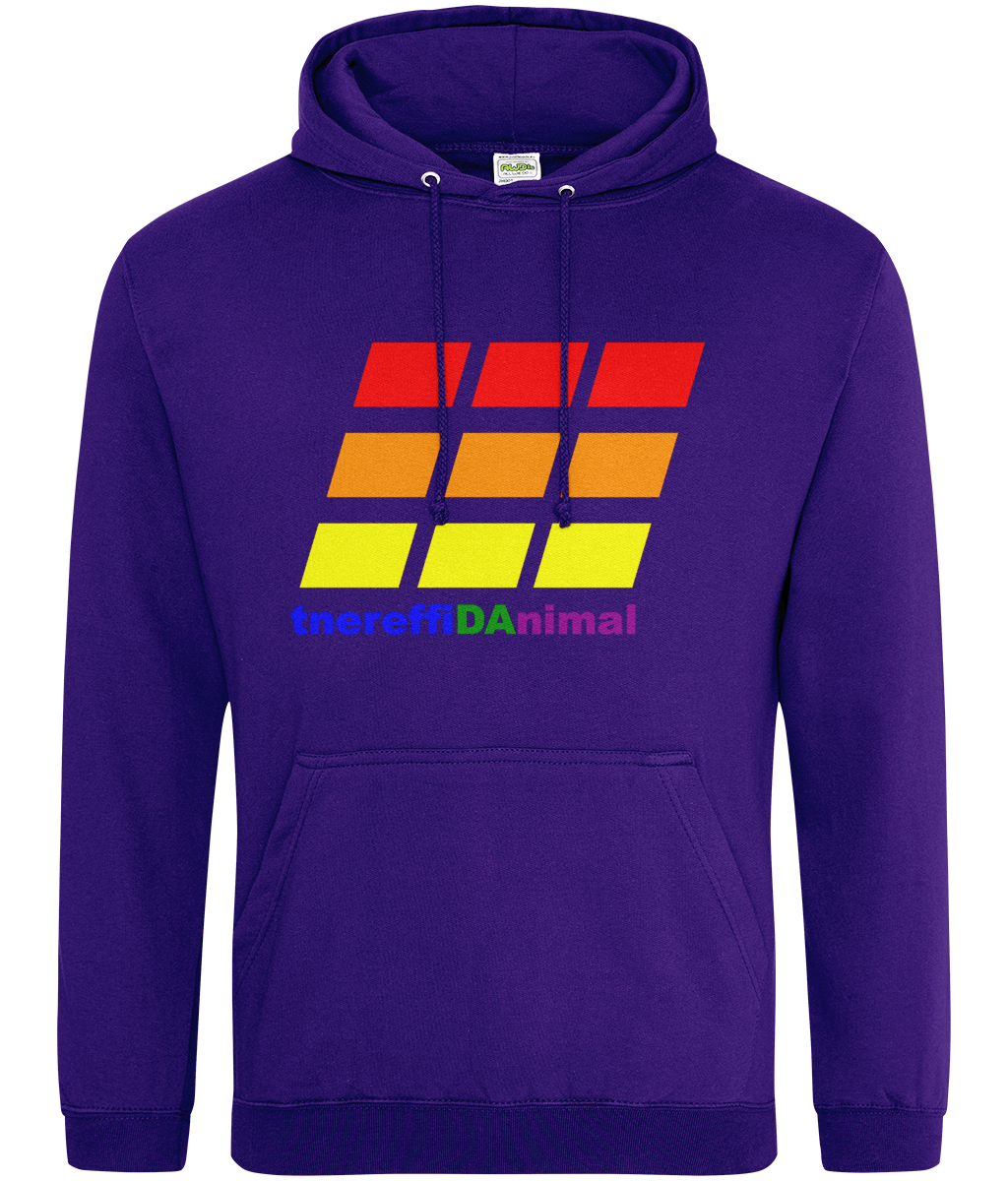 Different Animal: College Adult Unisex Hoodie JH001 L-Rainbow Logo2: (Other Colour-Variants available)