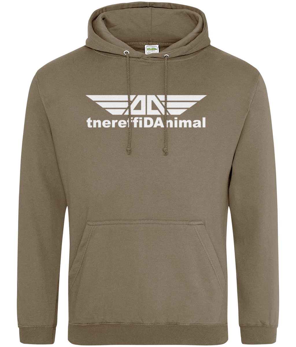 Different Animal: College Adult Unisex Hoodie JH001 L-White Logo1: (Other Colour-Variants available)