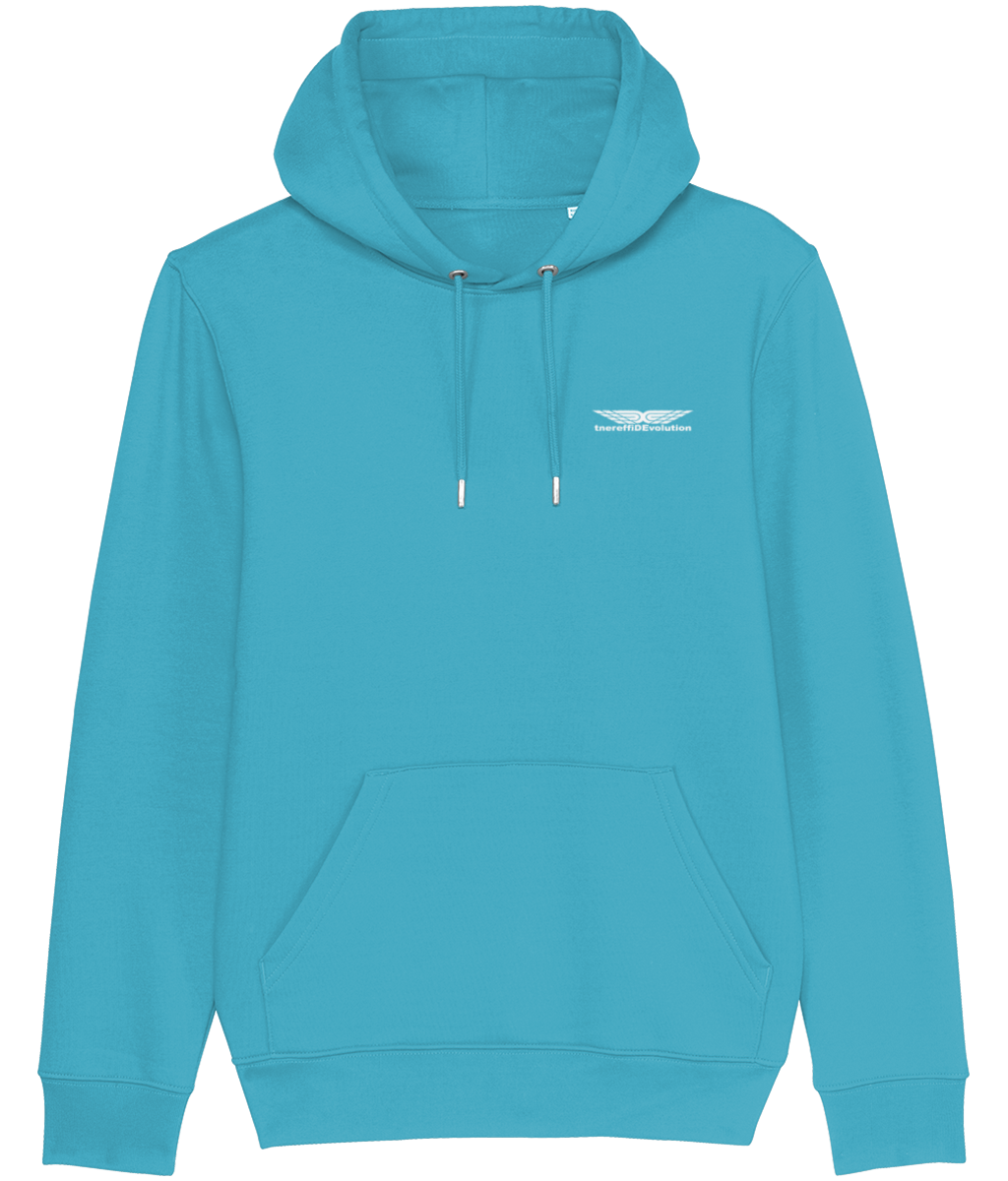 Different Evolution: Eco Cruiser Adult Unisex Hoodie SX005 S-White Logo1: (Other Colour-Variants available)