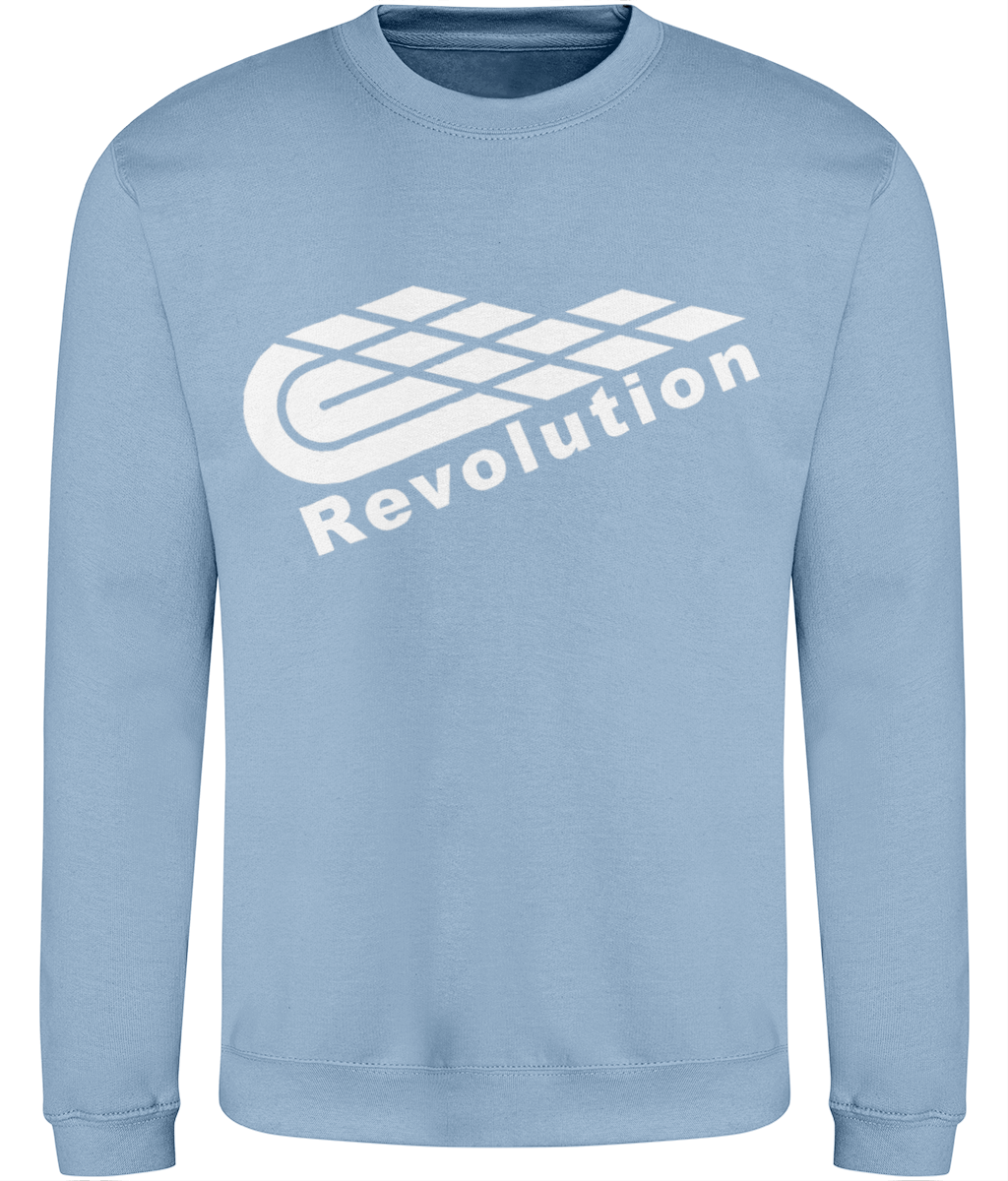 Revolution: Just Classic Adult Unisex Sweatshirt JH030 L-White Logo: (Other Colour-Variants available)