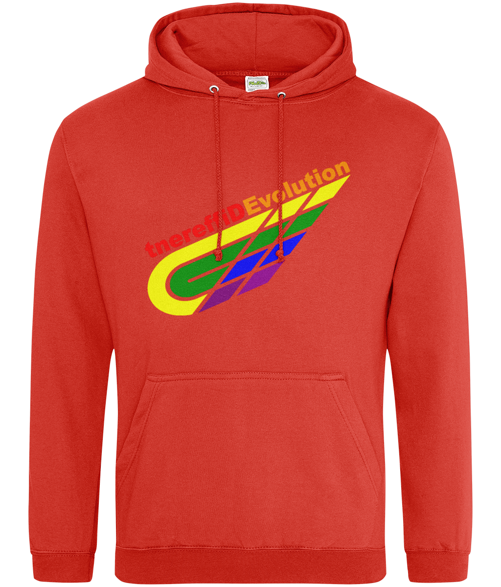 Different Evolution: College Adult Unisex Hoodie JH001 L-Rainbow Logo2: (Other Colour-Variants available)