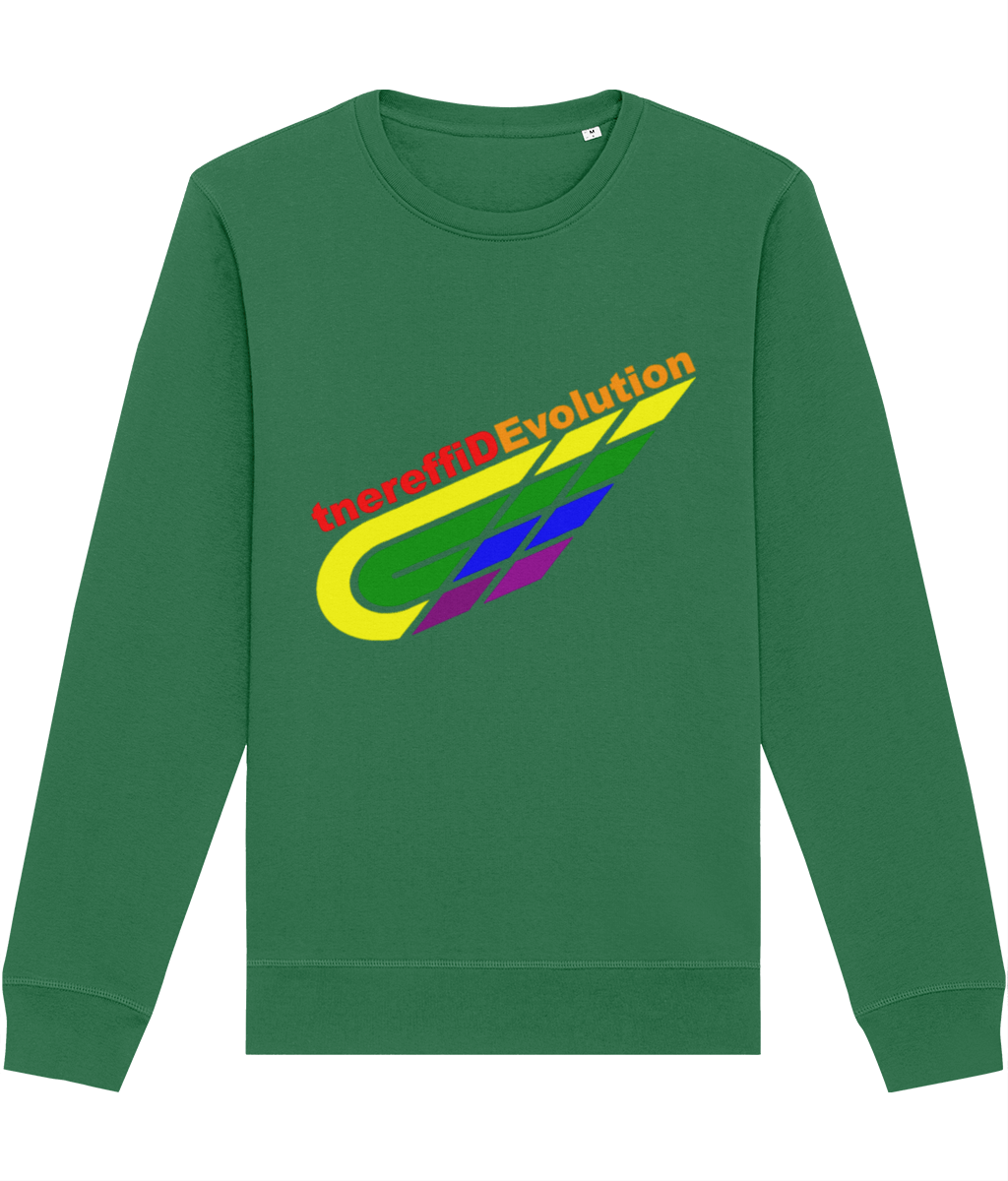 Different Evolution: Eco Roller Adult Unisex Sweatshirt SX137 L-Rainbow Logo2: (Other Colour-Variants available)