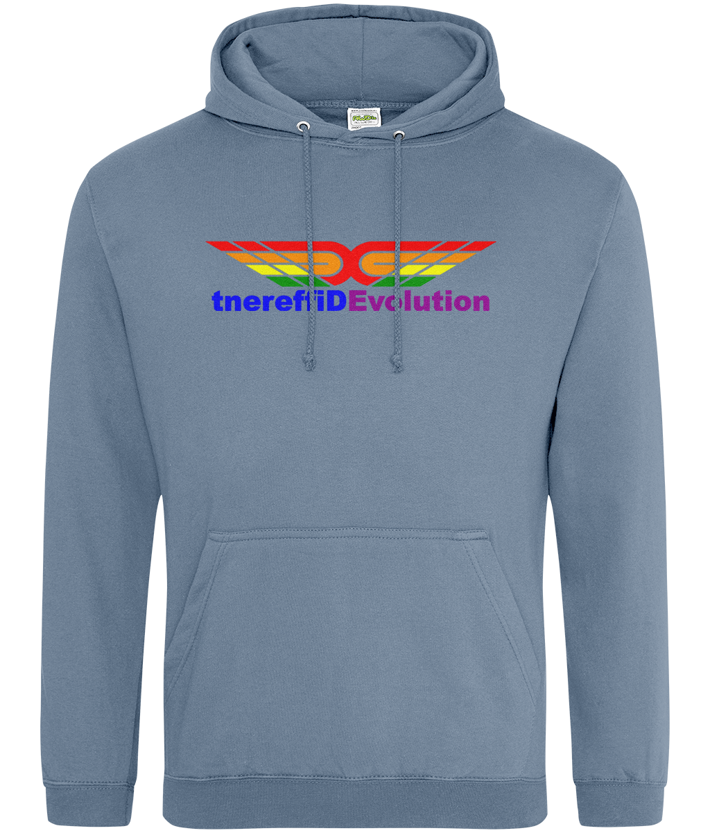 Different Evolution: College Adult Unisex Hoodie JH001 L-Rainbow Logo1: (Other Colour-Variants available)