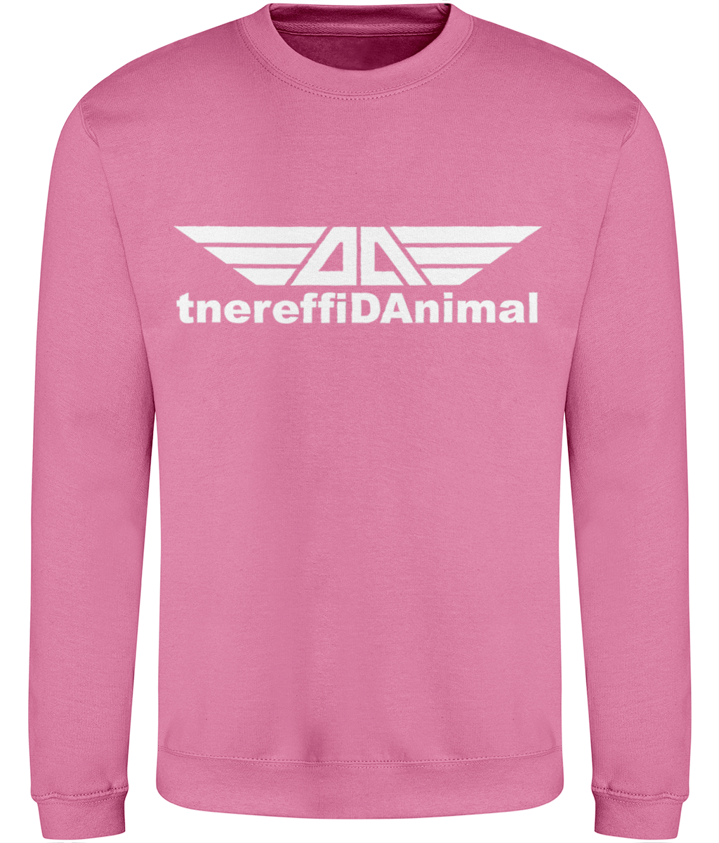 Different Animal: Just Classic Adult Unisex Sweatshirt JH030 L-White Logo1: (Other Colour-Variants available)