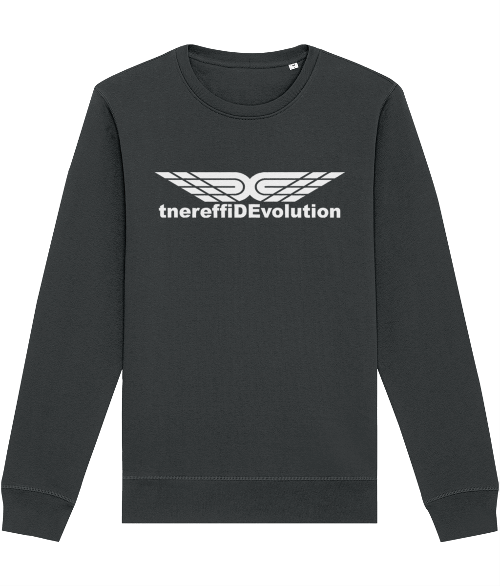 Different Evolution: Eco Roller Adult Unisex Sweatshirt SX137 L-White Logo1: (Other Colour-Variants available)