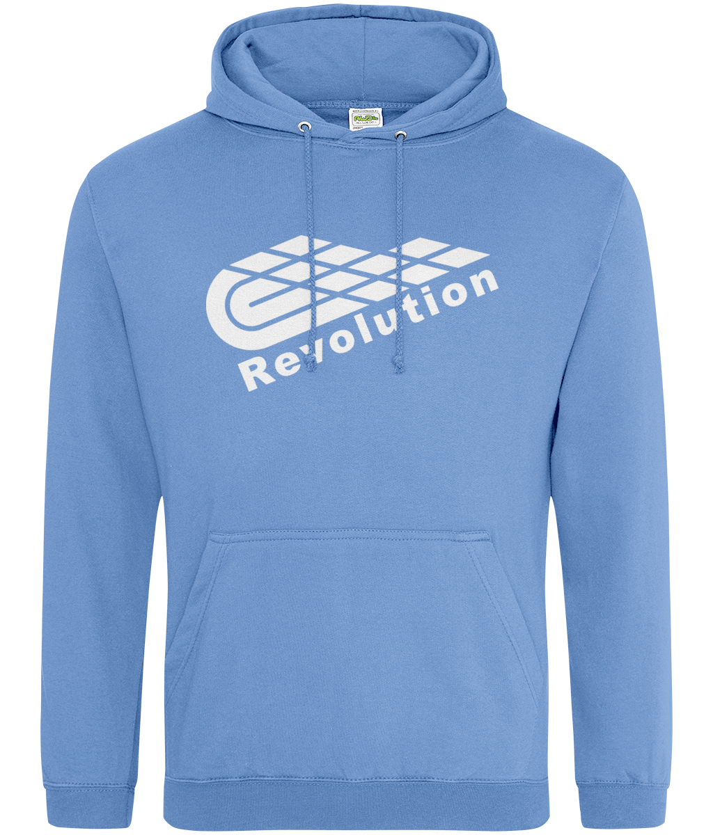 Revolution: College Adult Unisex Hoodie JH001 L-White Logo: (Other Colour-Variants available)