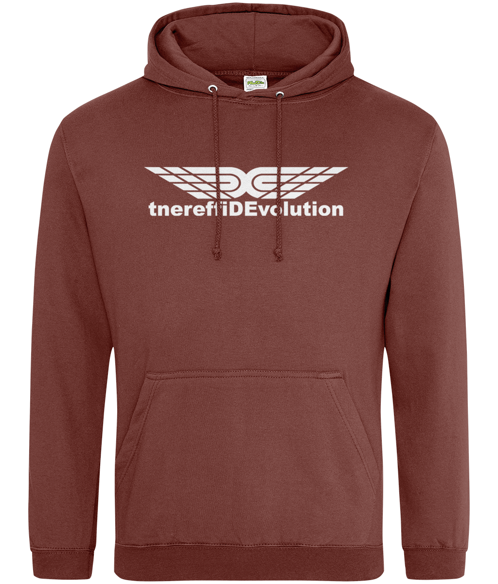 Different Evolution: College Adult Unisex Hoodie JH001 L-White Logo1: (Other Colour-Variants available)