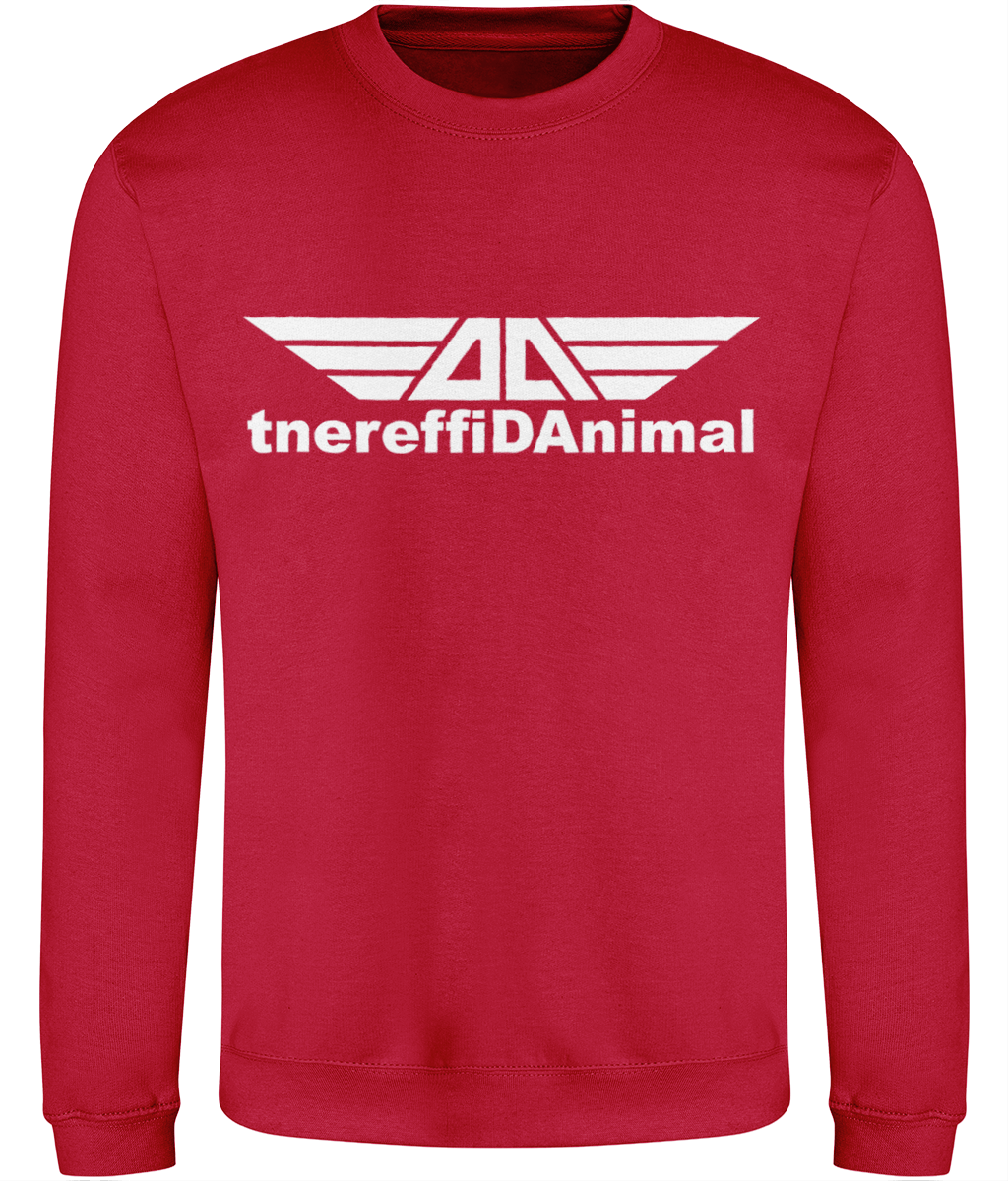 Different Animal: Just Classic Adult Unisex Sweatshirt JH030 L-White Logo1: (Other Colour-Variants available)