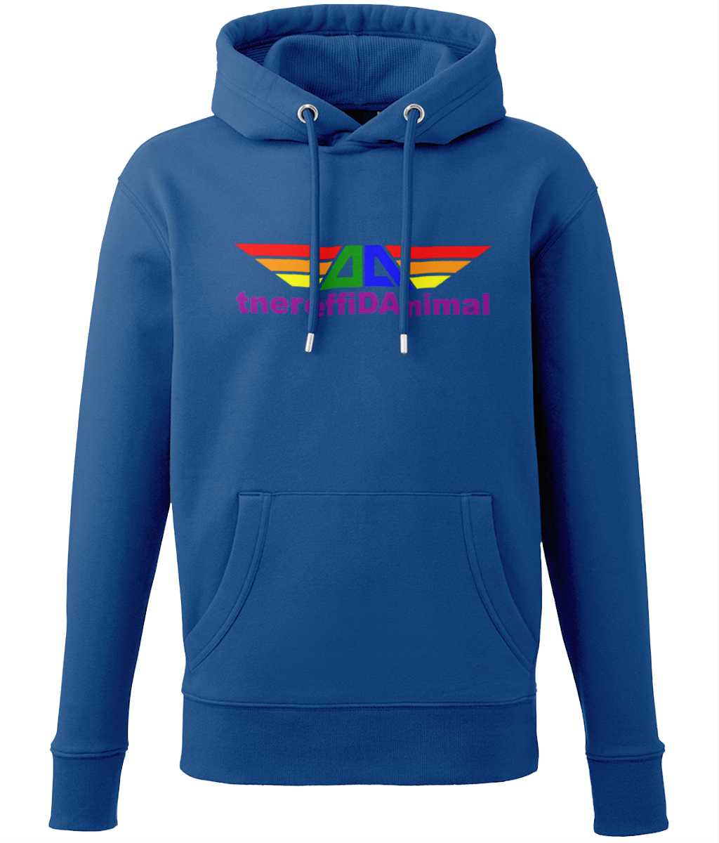 Different Animal: Eco Men Hoodie / Adult Unisex Hoodie AM001 L-Rainbow Logo1: (Other Colour-Variants available)