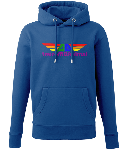 Different Animal: Eco Men Hoodie / Adult Unisex Hoodie AM001 L-Rainbow Logo1: (Other Colour-Variants available)