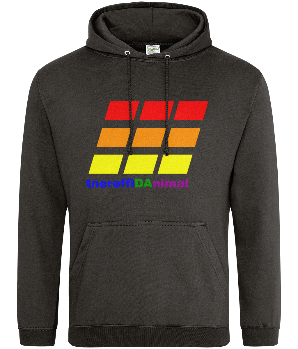 Different Animal: College Adult Unisex Hoodie JH001 L-Rainbow Logo2: (Other Colour-Variants available)