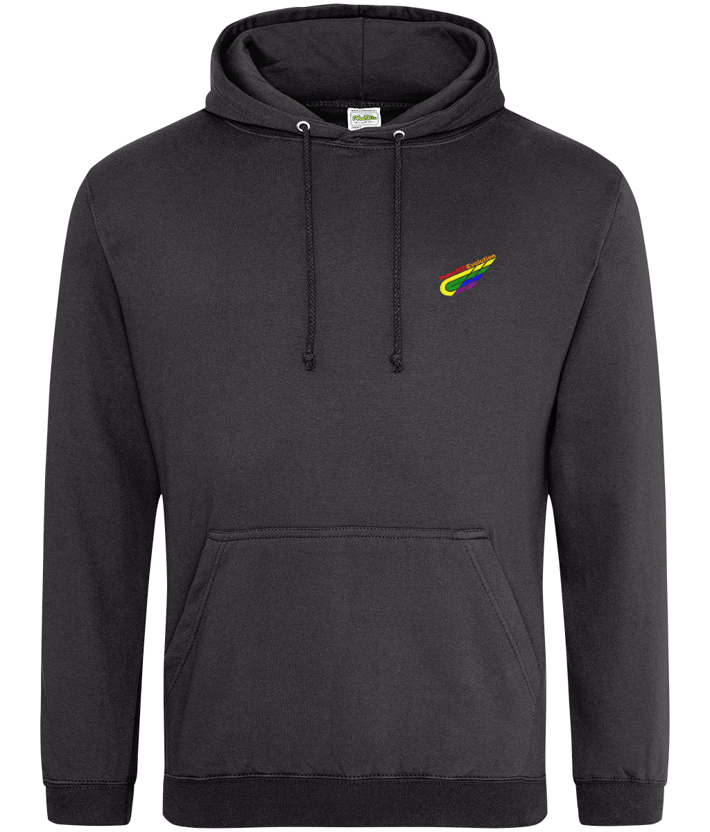 Different Evolution: College Adult Unisex Hoodie JH001 S-Rainbow Logo2: (Other Colour-Variants available)