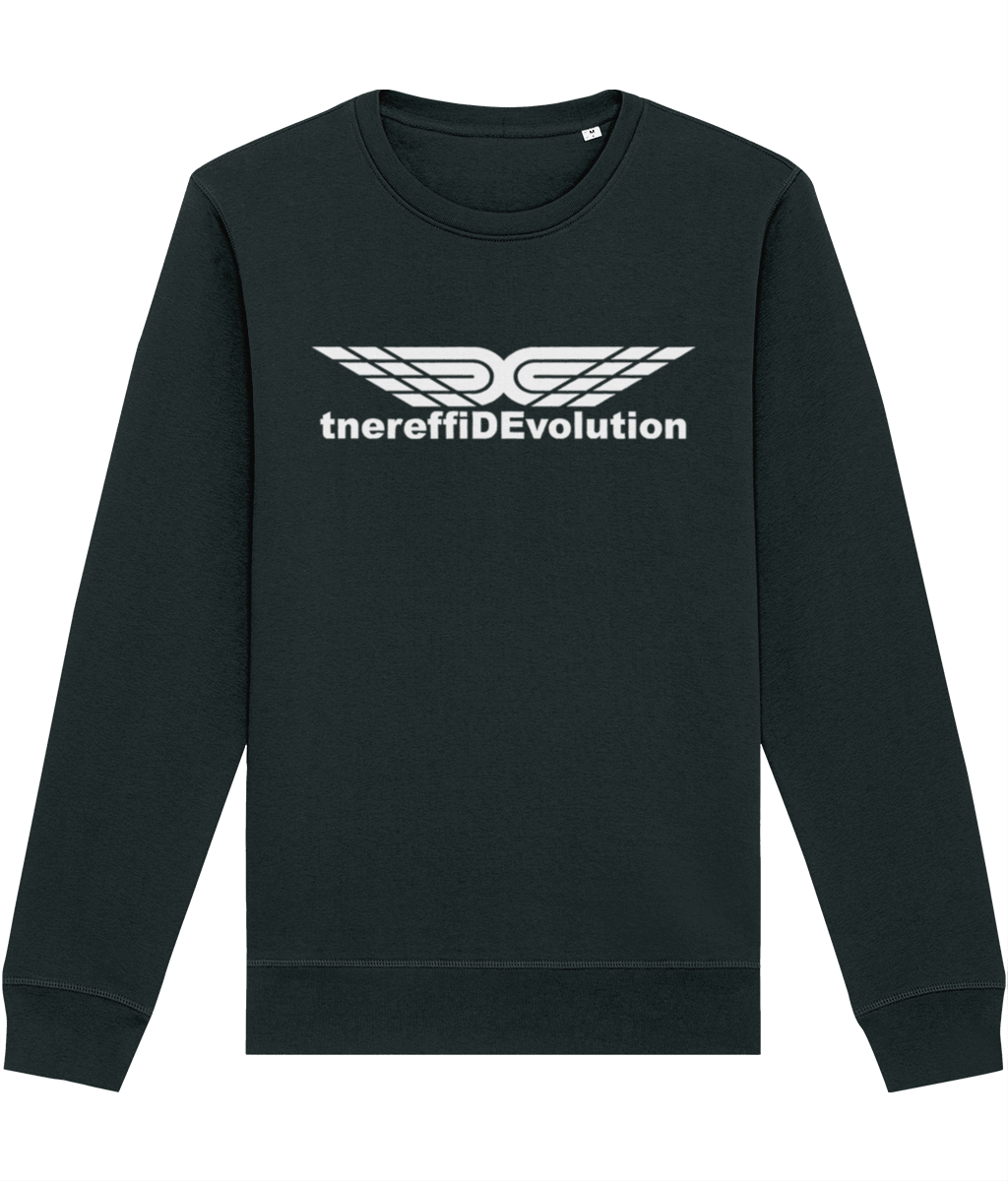 Different Evolution: Eco Roller Adult Unisex Sweatshirt SX137 L-White Logo1: (Other Colour-Variants available)