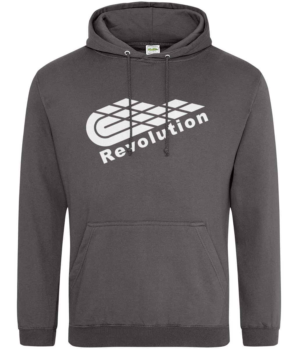 Revolution: College Adult Unisex Hoodie JH001 L-White Logo: (Other Colour-Variants available)