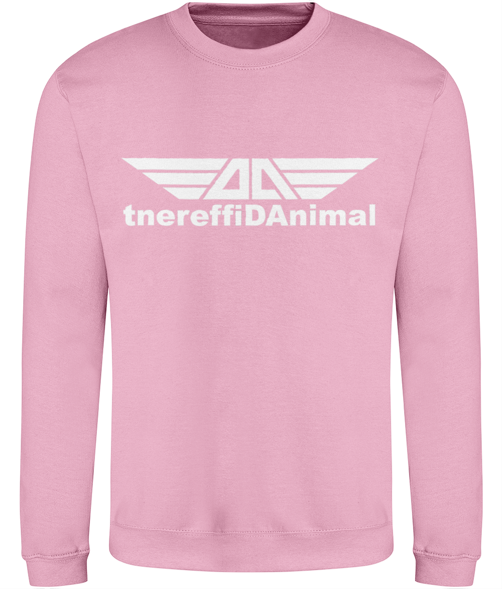 Different Animal: Just Classic Adult Unisex Sweatshirt JH030 L-White Logo1: (Other Colour-Variants available)