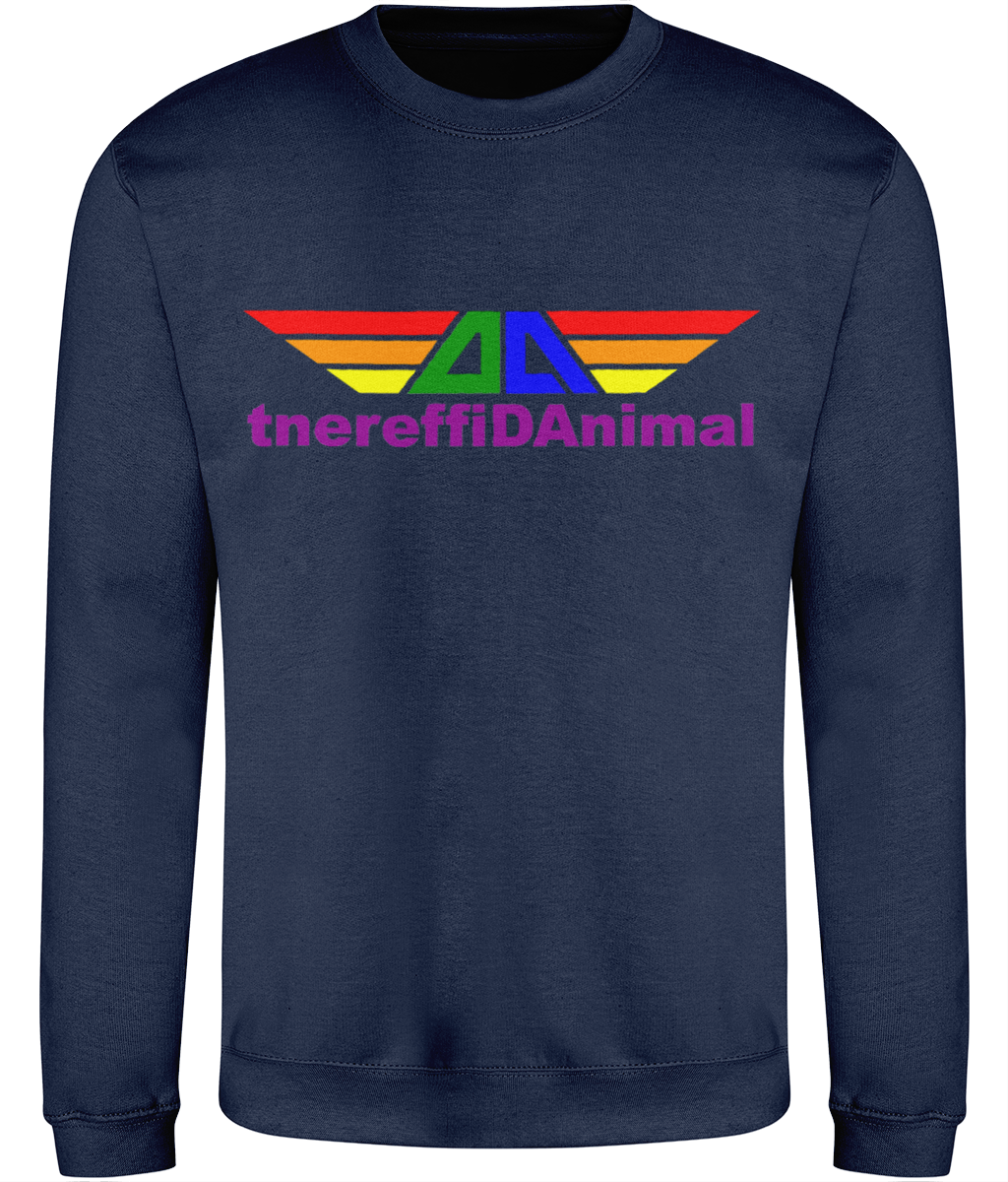 Different Animal: Just Classic Adult Unisex Sweatshirt JH030 L-Rainbow Logo1: (Other Colour-Variants available)