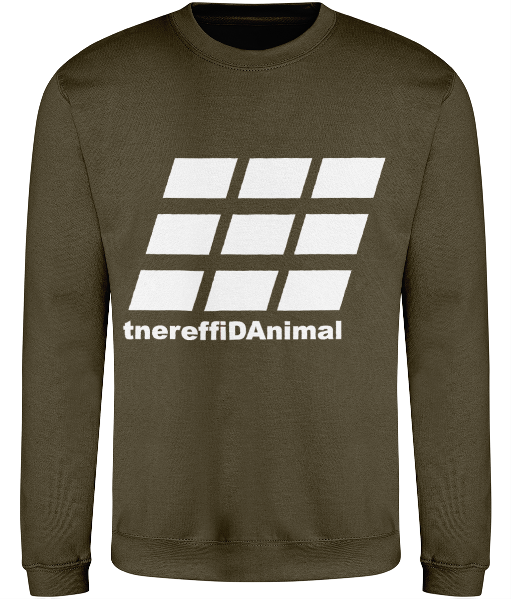 Different Animal: Just Classic Adult Unisex Sweatshirt JH030 L-White Logo2: (Other Colour-Variants available)