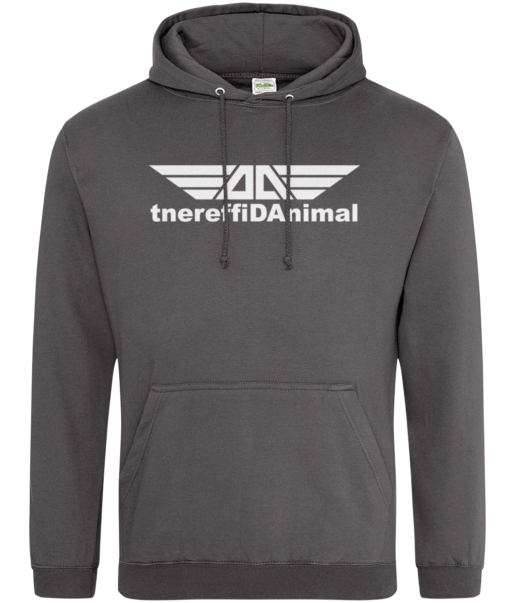 Different Animal: College Adult Unisex Hoodie JH001 L-White Logo1: (Other Colour-Variants available)