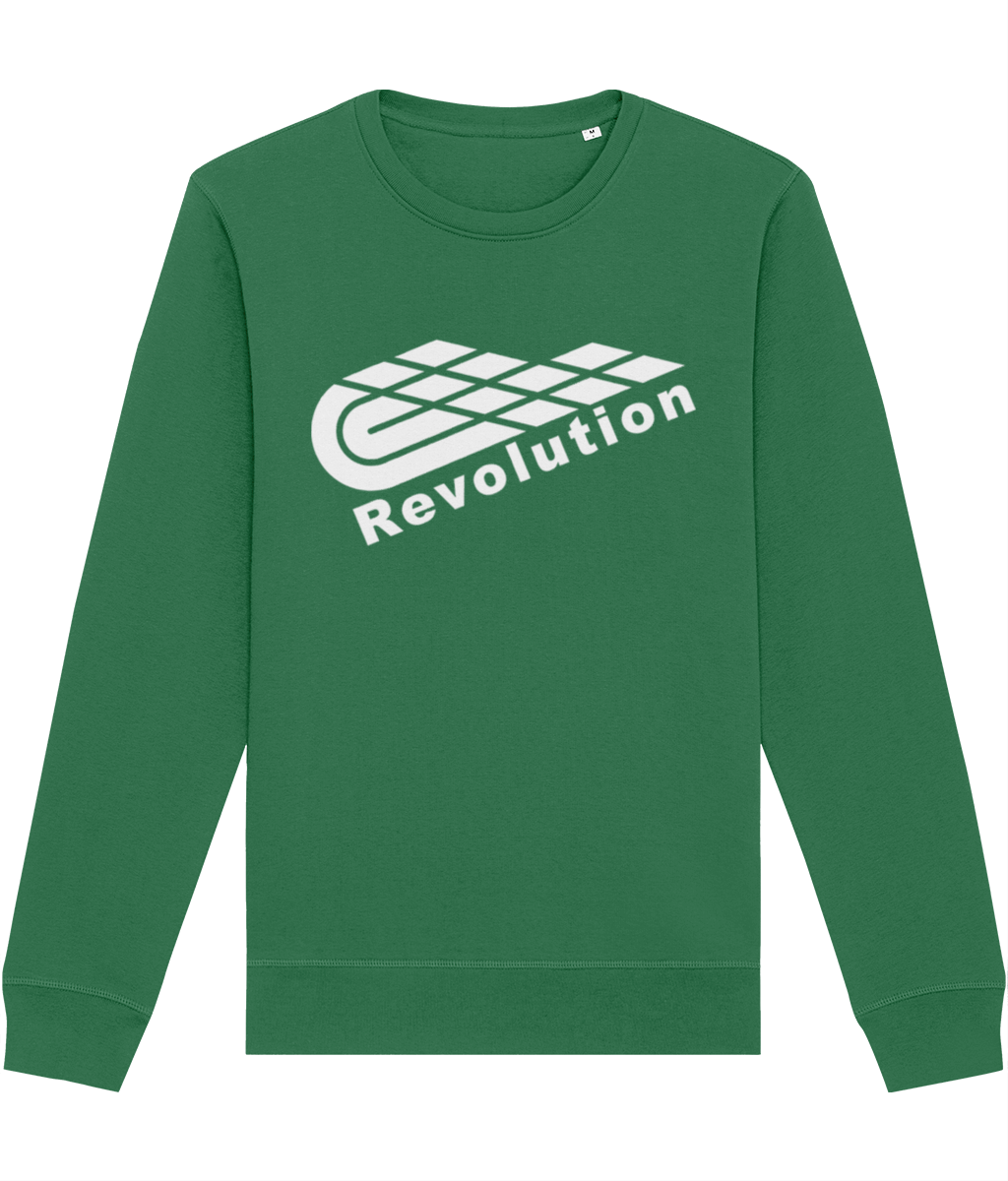 Revolution: Eco Roller Adult Unisex Sweatshirt SX137 L-White Logo: (Other Colour-Variants available)