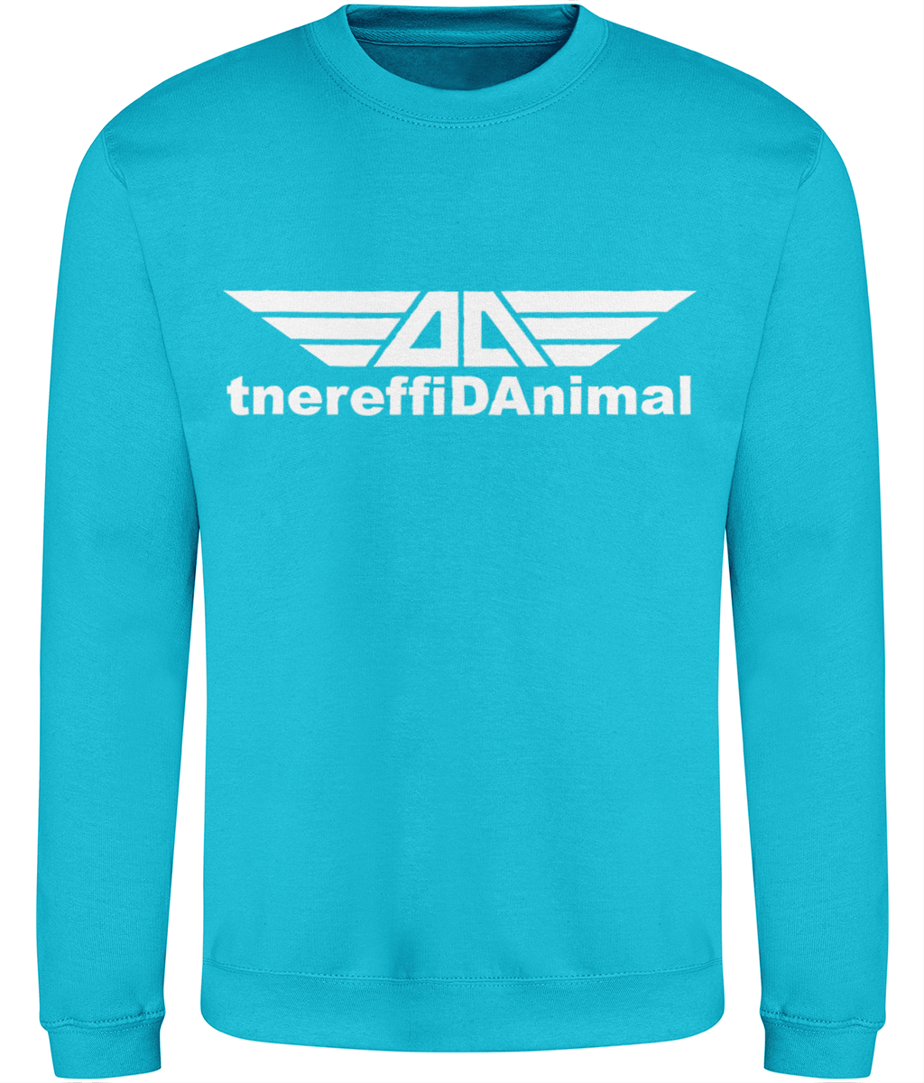 Different Animal: Just Classic Adult Unisex Sweatshirt JH030 L-White Logo1: (Other Colour-Variants available)