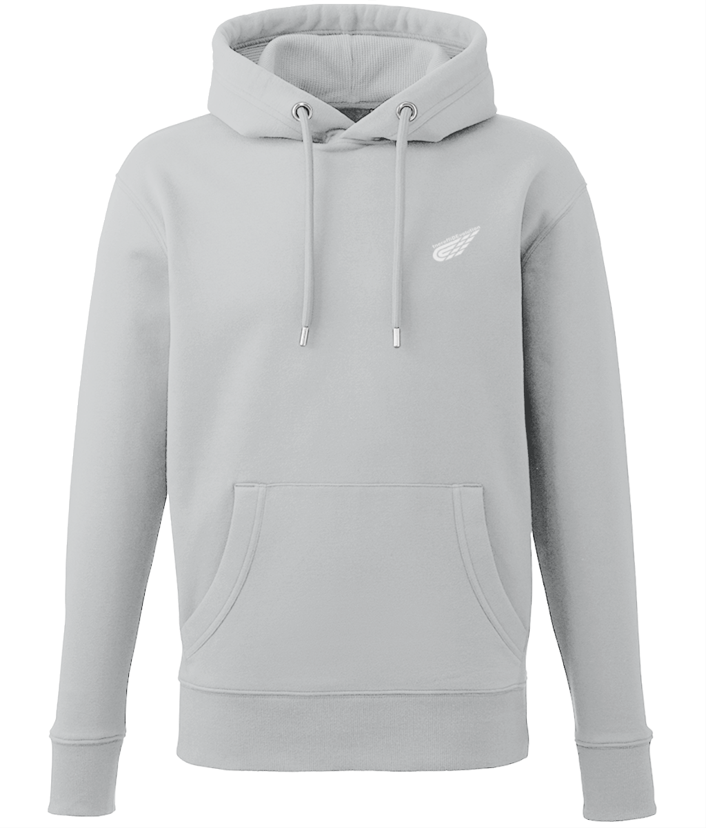 Different Evolution: Eco Men Hoodie / Adult Unisex Hoodie AM001 S-White Logo2: (Otherr Colour-Variants available)